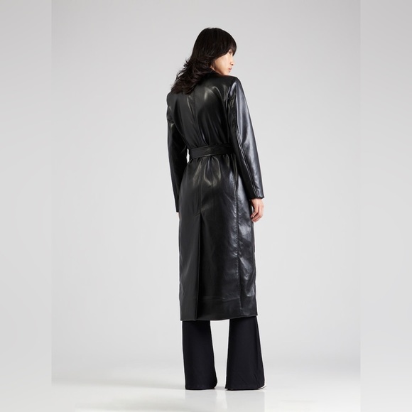 GUESS Between-Seasons Vegan Leather Coat 'Gea' in Black Size S\M - Picture 5 of 7